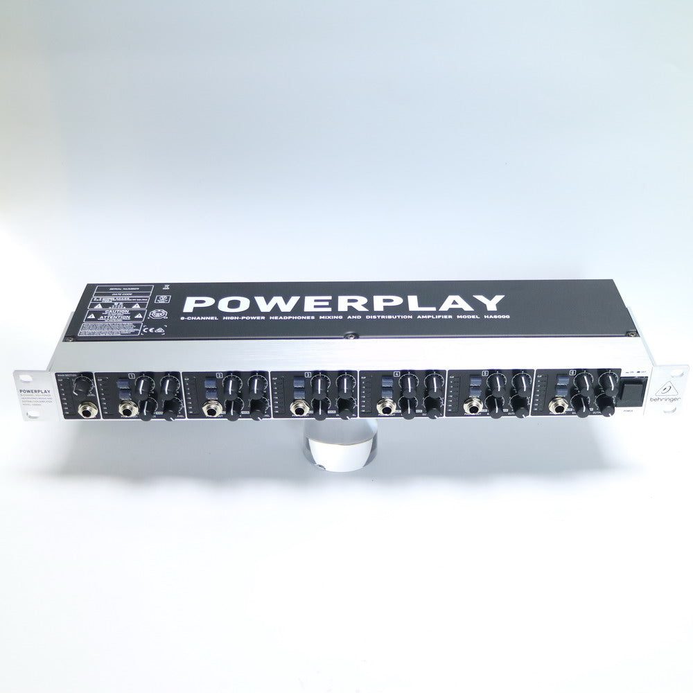 HA6000 6-Way Headphone Amplifier: Professional High-Gain Earphone Distribution Hub for Band Practice, Education & Studio Mixing | POWERPLAY