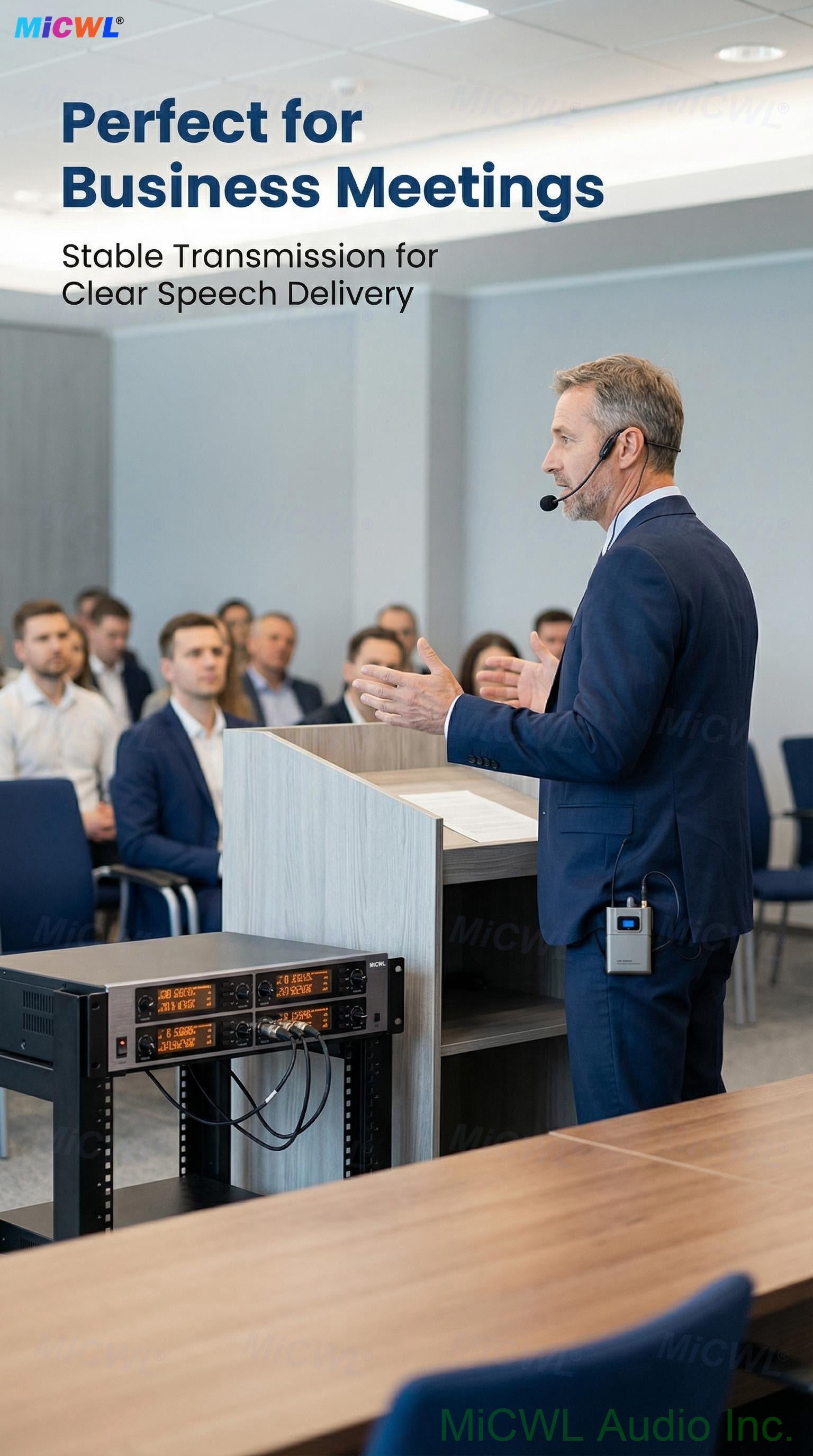 MiCWL D3900 Pro 8-Channel Digital UHF Wireless Microphone System – 8 Headset + 8 Lavalier Mics, 8x50 Freq Groups (400+ Channels), Encrypted Audio for Stage, Church, School, Karaoke, DJ, Live Streaming