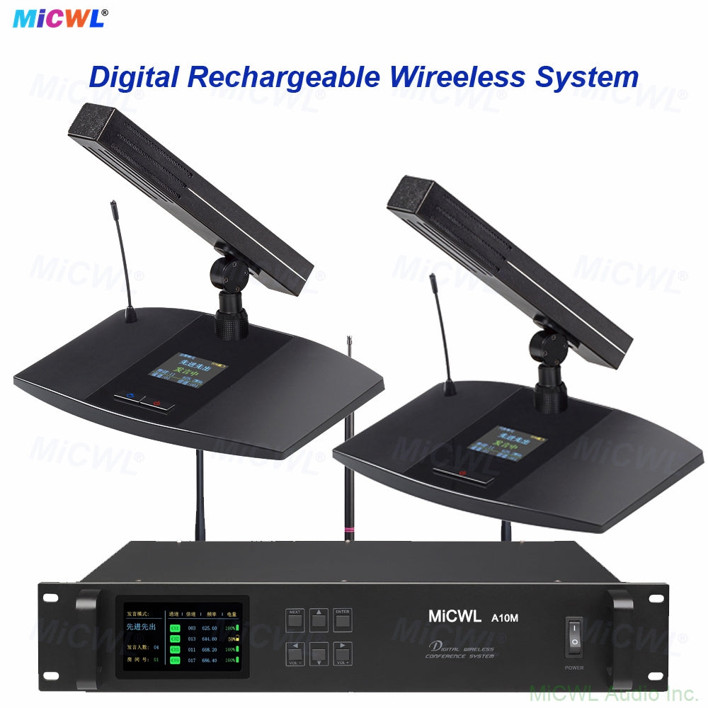 MiCWL A105 10pcs Rechargeable Digital Wireless Microphone System for Stage Performance – USB-C Charging Multi-Person Use for Concerts Parties Live Events UHF Anti-Interference