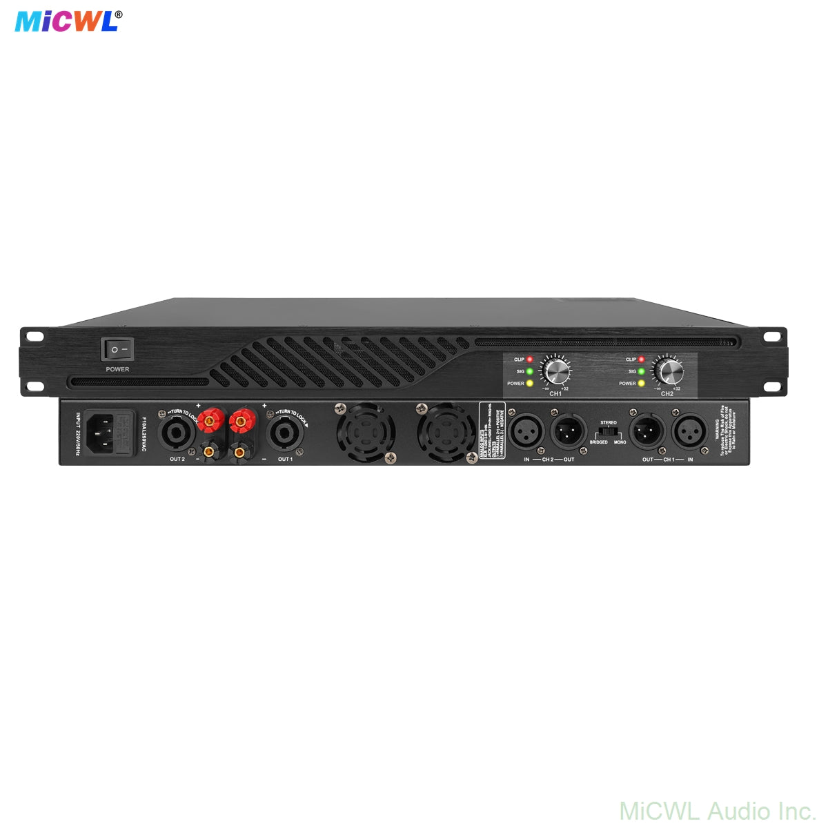 MiCWL CA4000 4000W Peak Digital Power Amplifier 2x1000W RMS | Class D 2-Channel Amp for Stage, Karaoke & DJ with Bridge Mode