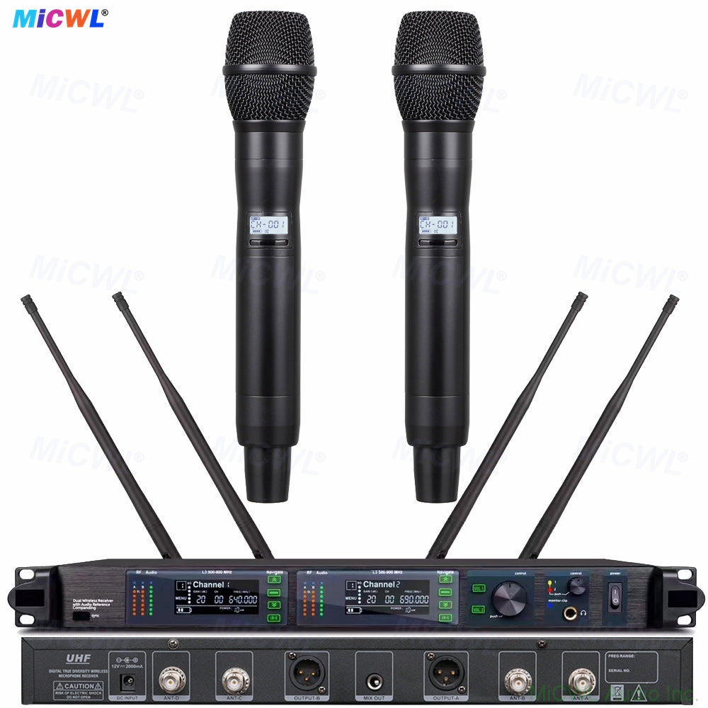 ULXD4-LED Professional 200-Channel UHF Digital Wireless Microphone System with Dual KSM9 Handheld Mics (or Silver KSM8 Option) – Long Range, Anti-Interference, Encrypted for Stage, DJ, Karaoke, Church, School Speech