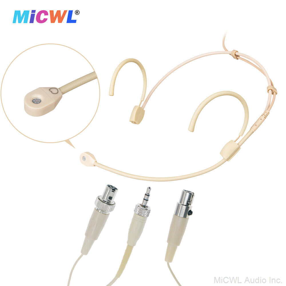 Beta-CC Cardioid Headset Microphone For Shure Sennheiser AKG BeltPack Wireless - MiCWL Audio Inc