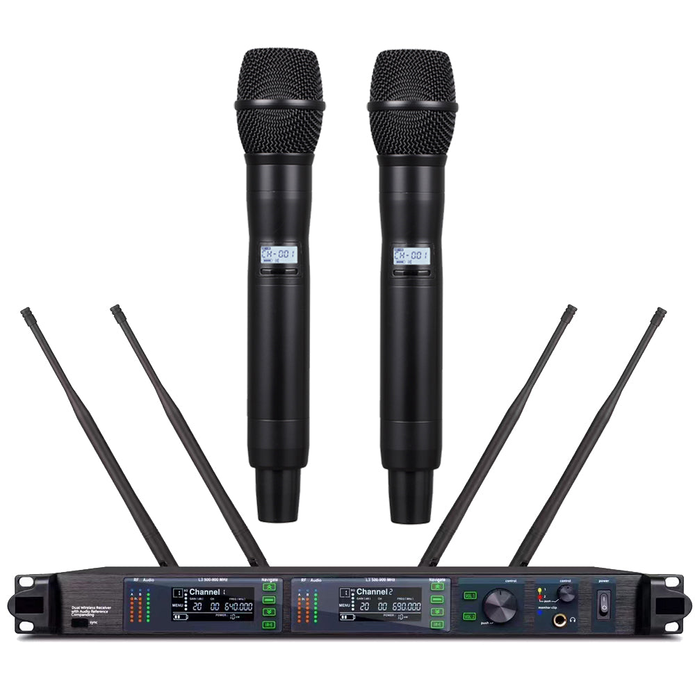 ULXD4-LED Professional 200-Channel UHF Digital Wireless Microphone System with Dual KSM9 Handheld Mics (or Silver KSM8 Option) – Long Range, Anti-Interference, Encrypted for Stage, DJ, Karaoke, Church, School Speech