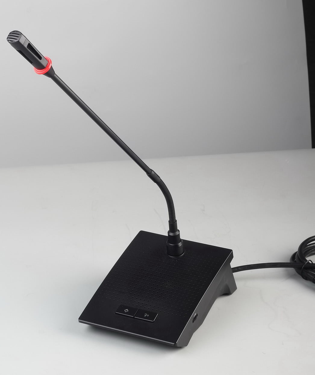 MiCWL A3517 12 Built-in Speaker Gooseneck Table Digital Conference Wired Microphone Telephone Function LED System 1 Chairman 11 Delegate