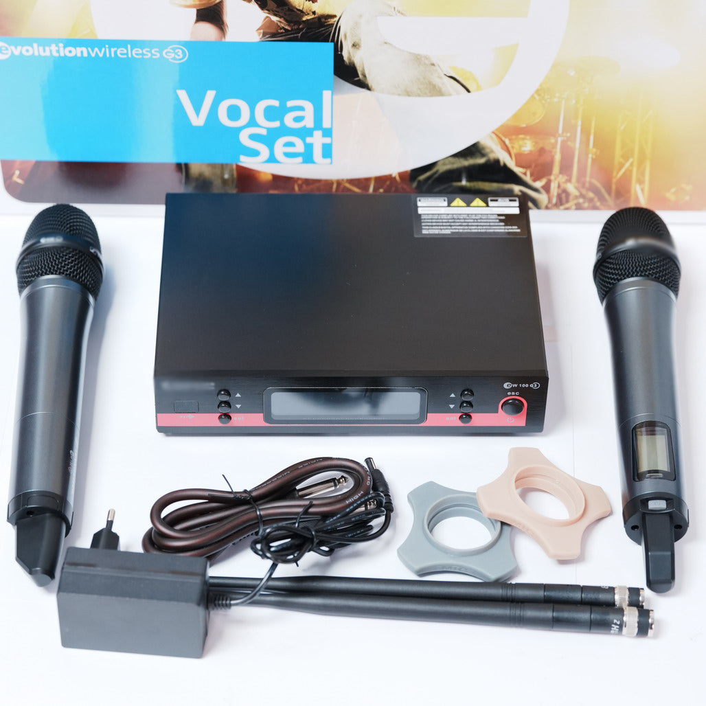 EW100 G4 UHF Wireless Microphone Kit, 2 Metal Handheld Mics, Stable Signal, for KTV, Home Entertainment, Stage Performance