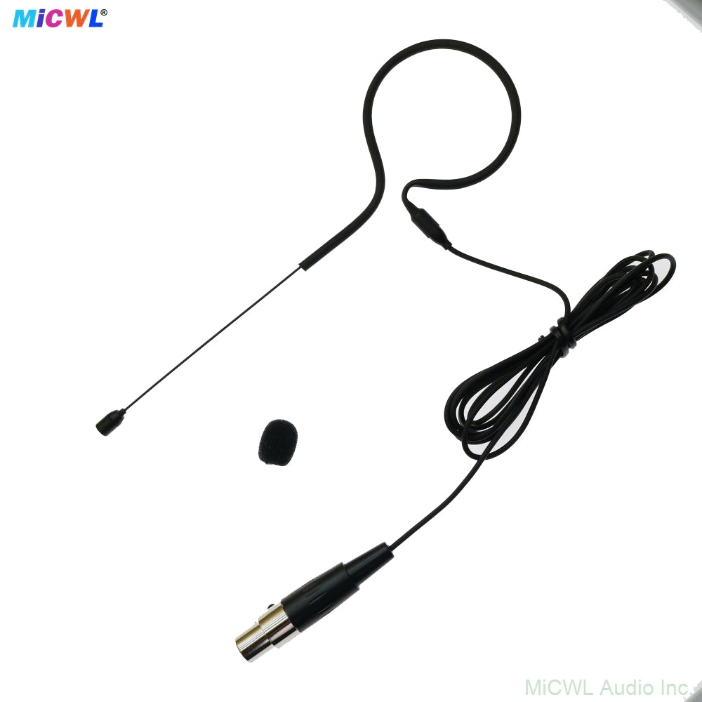 Black SM20 Earset Microphone For Shure Wireless BeltPack 4Pin Lock HeadMic