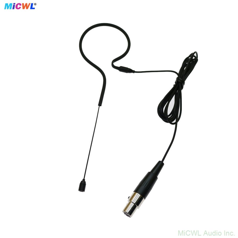 Black SM20 Earset Microphone For Shure Wireless BeltPack 4Pin Lock HeadMic