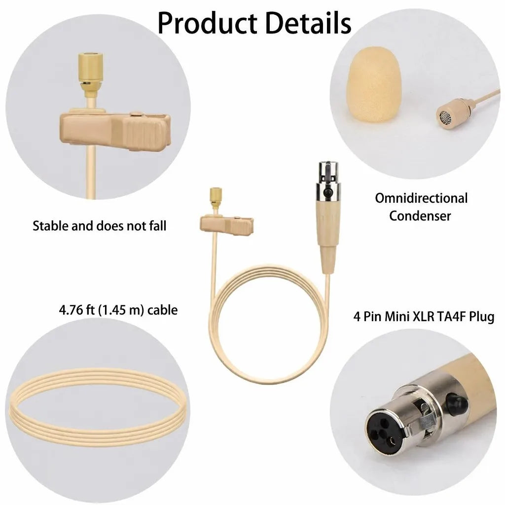 Skin-Tone Lavalier Mic 4-Pin Mini XLR