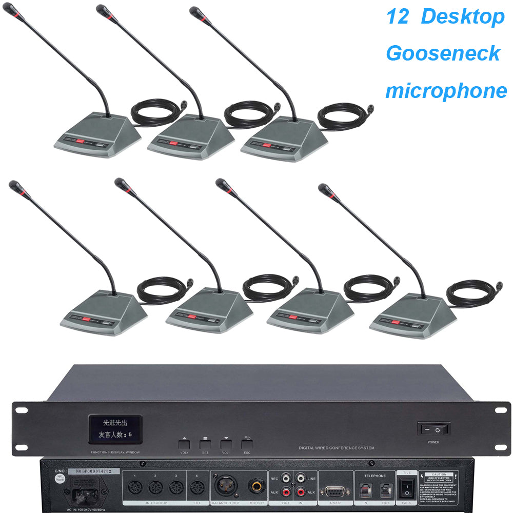 MICWL 12 Table Gooseneck Microphone Conference Microphone Meeting Room System 1 President 11 Delegate A3514