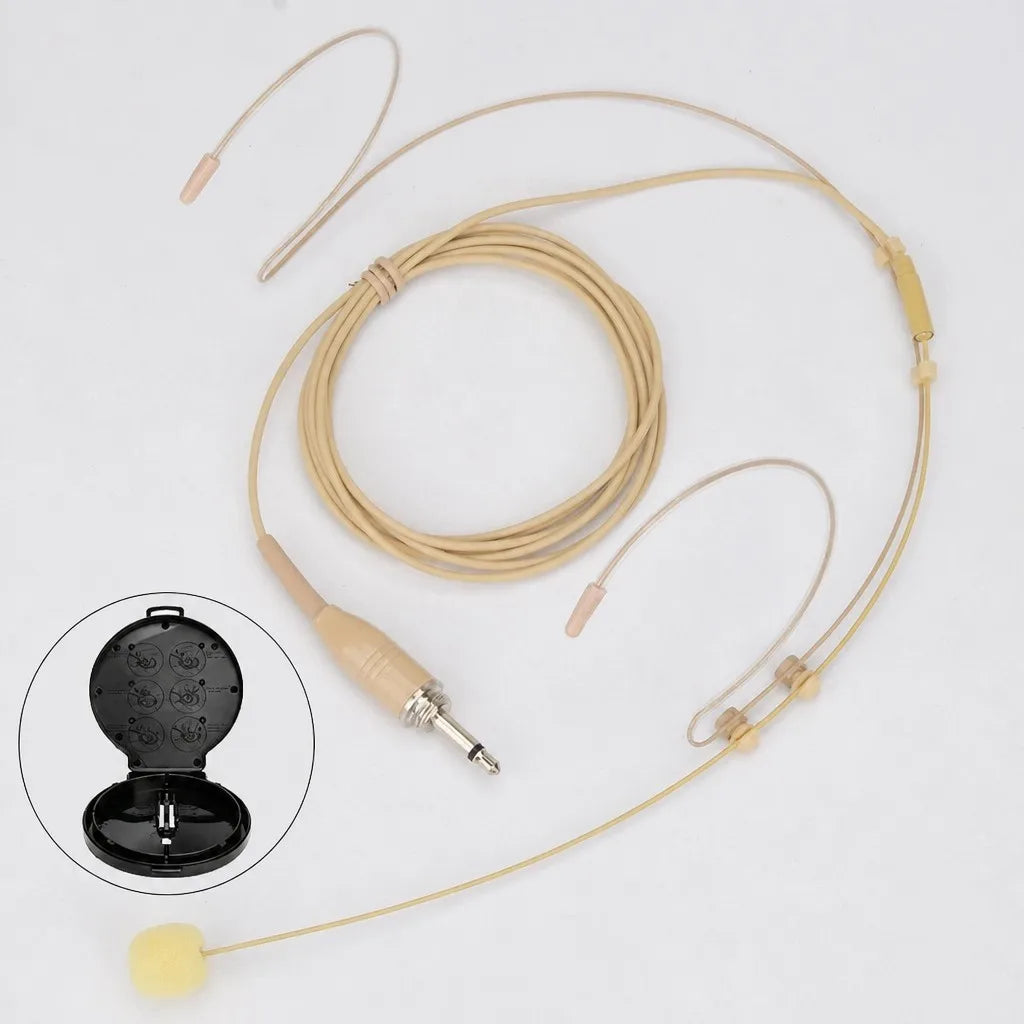 Skin-Tone Dual Ear Headset Mic 3.5mm