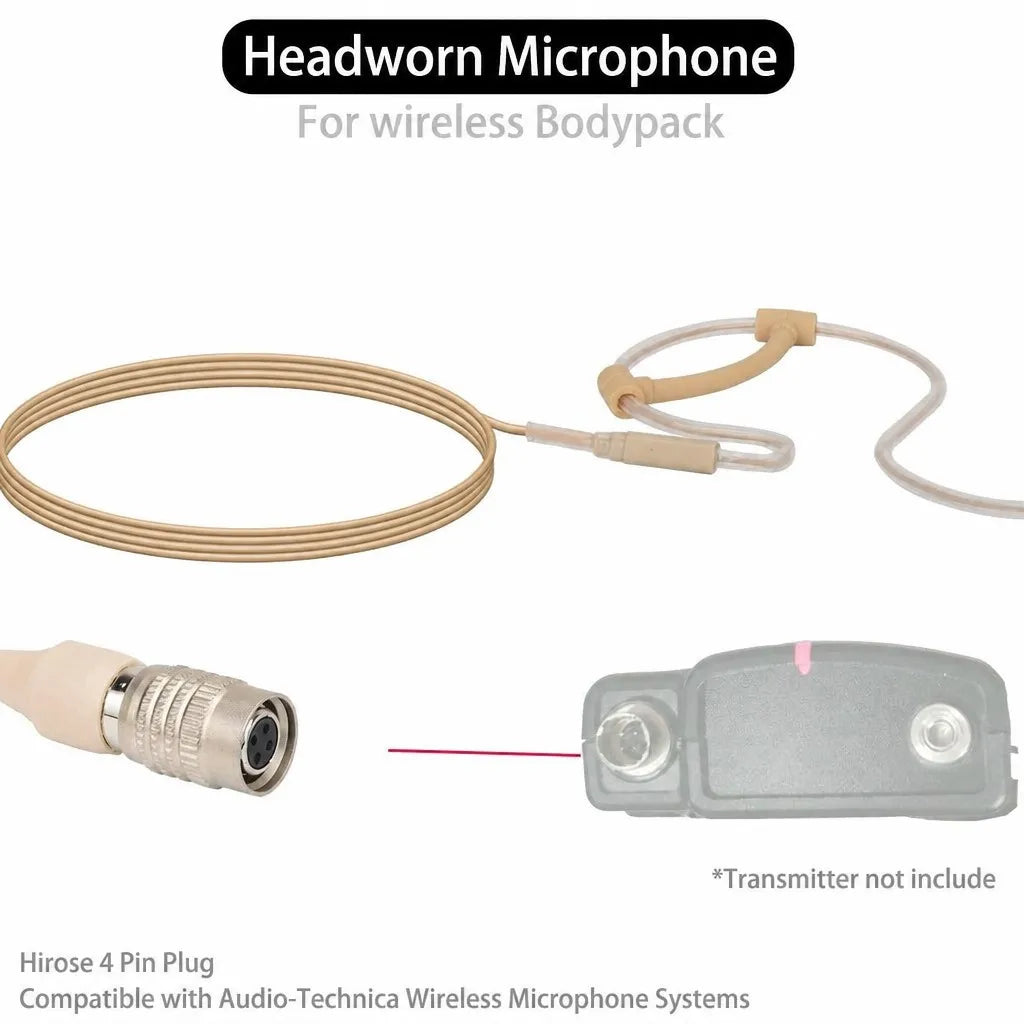Skin-Tone Headset Mic Hirose 4-Pin