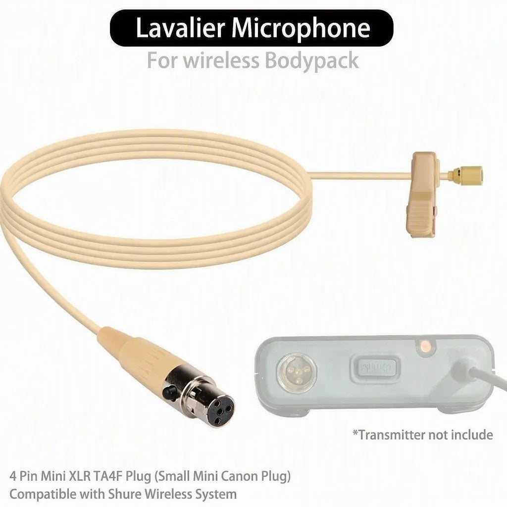 Skin-Tone Lavalier Mic 4-Pin Mini XLR