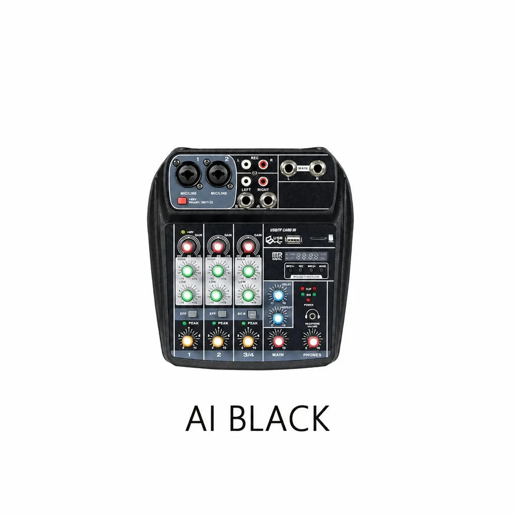 Mini 4-Channel Bluetooth Audio Mixer with Effects