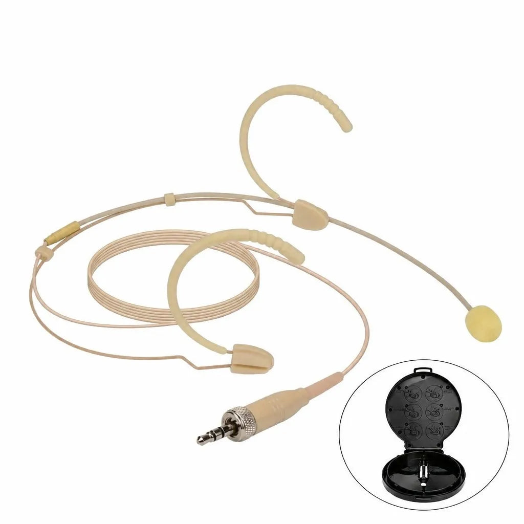 Skin-Tone Dual Ear Headset Mic 3.5mm
