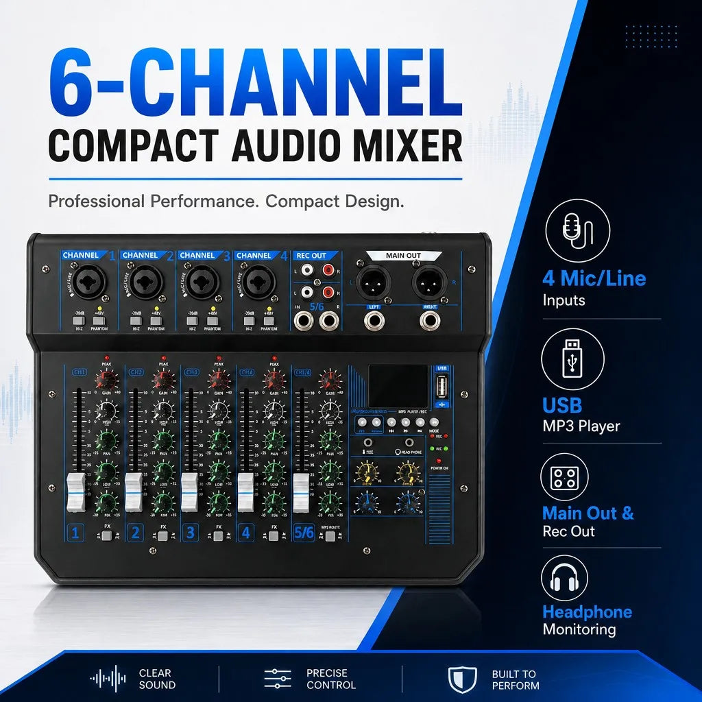 Professional USB Bluetooth Audio Mixer