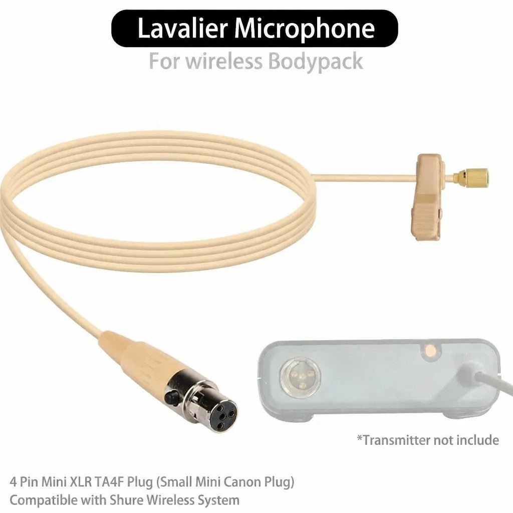 Skin-Tone Lavalier Mic 4-Pin Mini XLR