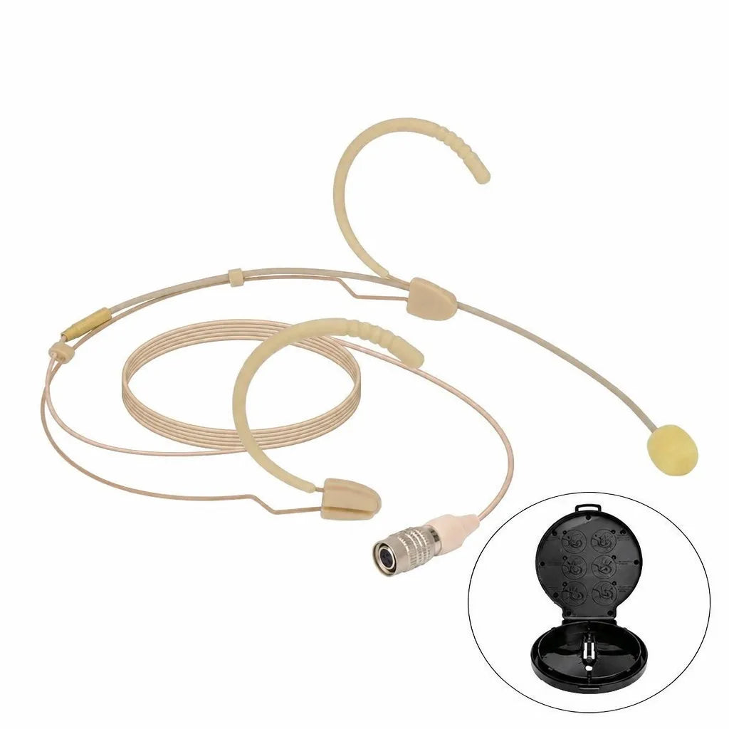 Skin-Tone Dual Ear Headset Mic Hirose 4-Pin