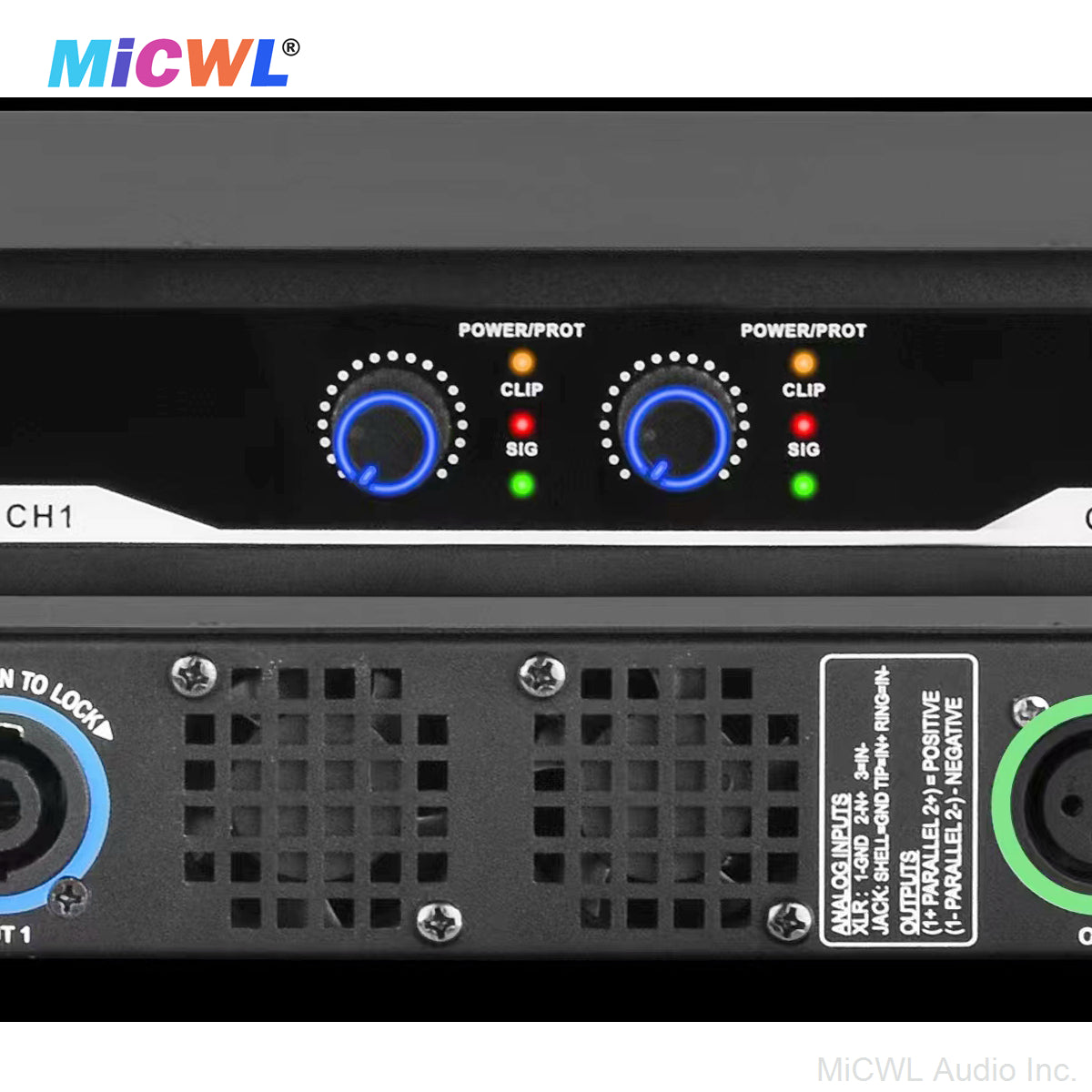 CA6200 2-Channel Digital Power Amplifier 1300W×2@8Ω 3200W×2@4Ω Metal 1U Rack Mount for PA System