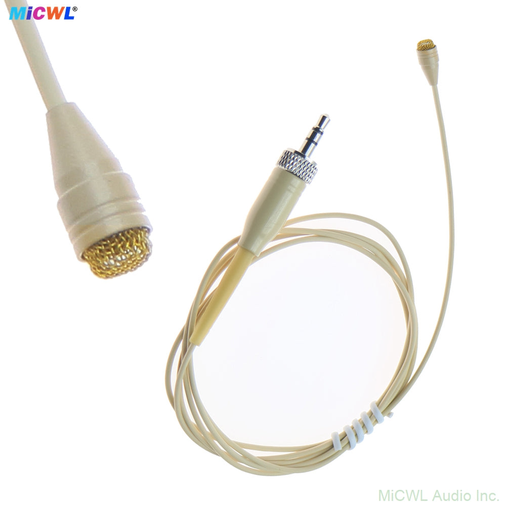 D6060 Gold Head Lavalier Microphone for Sennheiser EW100 300 500 G2 G3 G4 Wireless Transmitters - 3.5mm Locking Lavalier Mic with Tie Clip