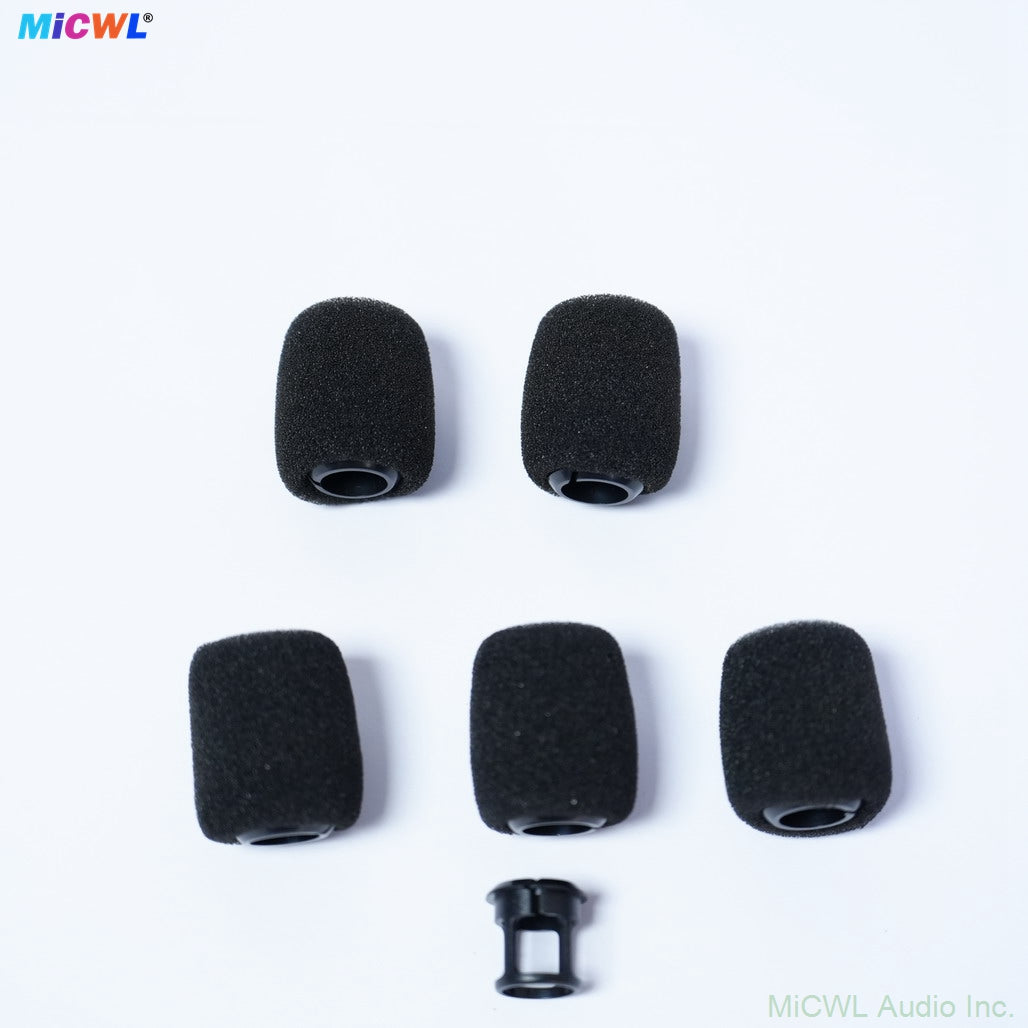 5pcs Plastic Snap Foam Windscreen for Shure Beta98H/C, MX412, MX418 Microphones - 5-Packs Replacement Windshield Cover Sponge for Gooseneck Instrument Mics - Reduces Plosives and Wind Noise