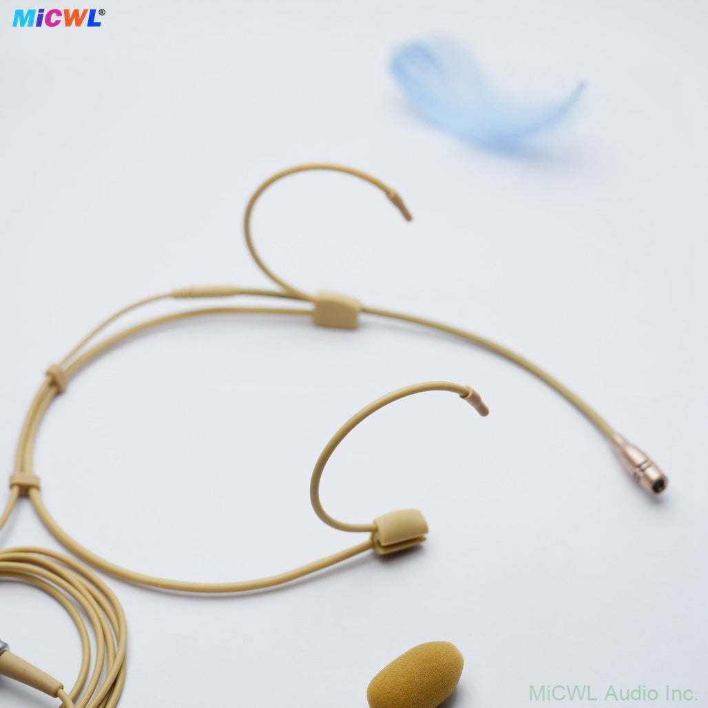 TH53 Beige Cardioid Headset Microphone for Sennheiser/Shure Bodypack Wireless Transmitter (3.5mm Locking / TA4F)