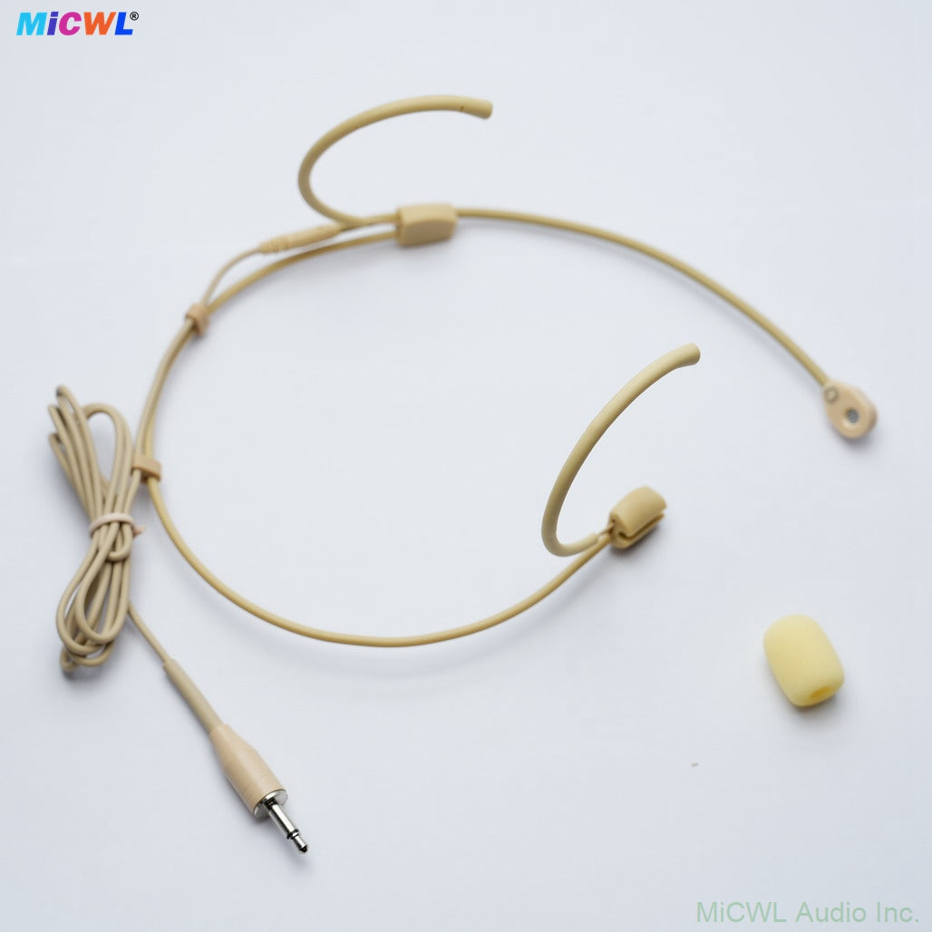 Replacement Cardioid Headset Microphone with Boom Compatible with Shure TA4F Sennheiser TA3F AKG Wireless Bodypacks 3.5mm Locking Connector for Stage Vocals Singing Speech