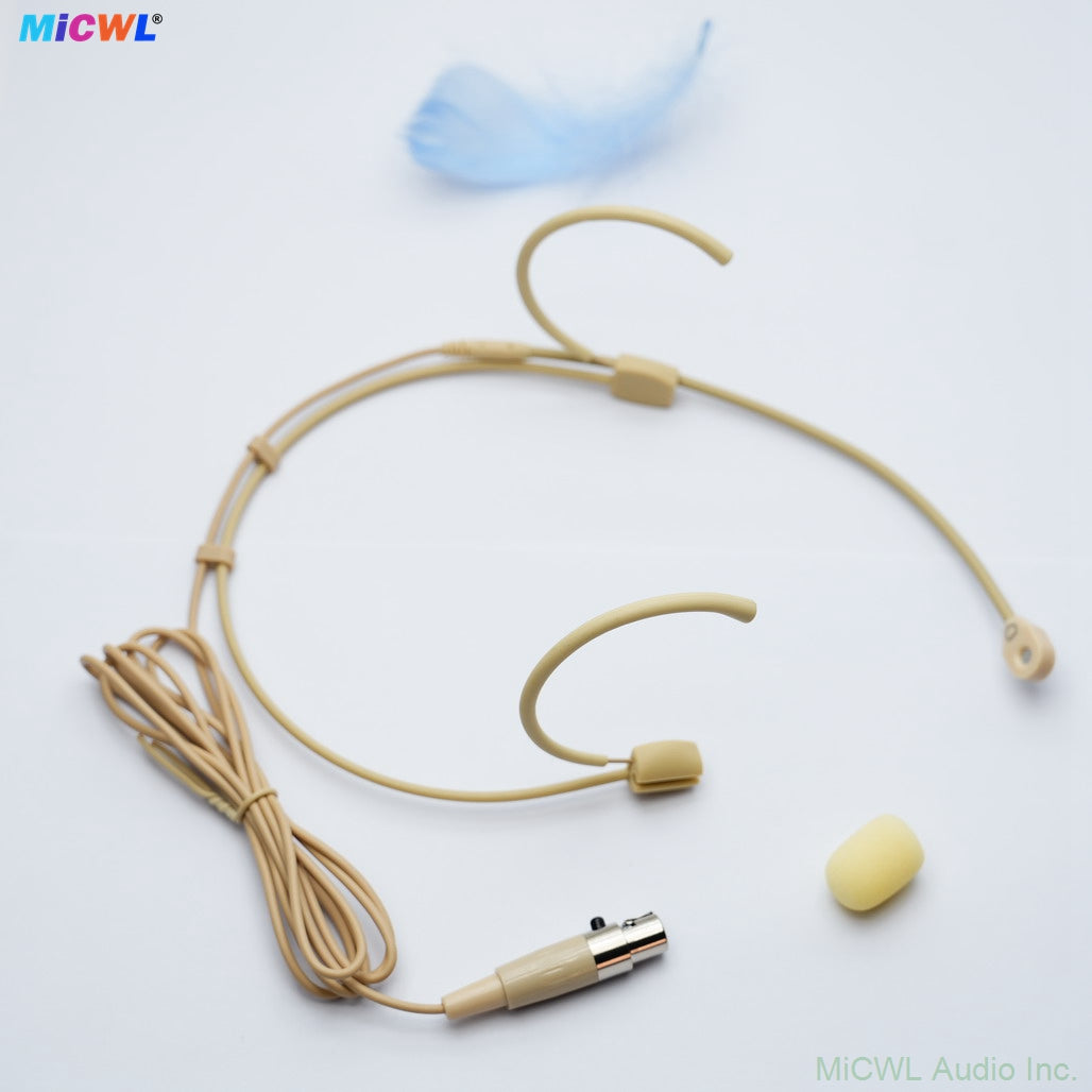 Beta-CC Skin Tone Headset Microphone with Cardioid Pickup – Compatible with Shure, Sennheiser, AKG Wireless Bodypacks | TA4F Mini 4Pin/3Pin & 3.5mm Locking Connector