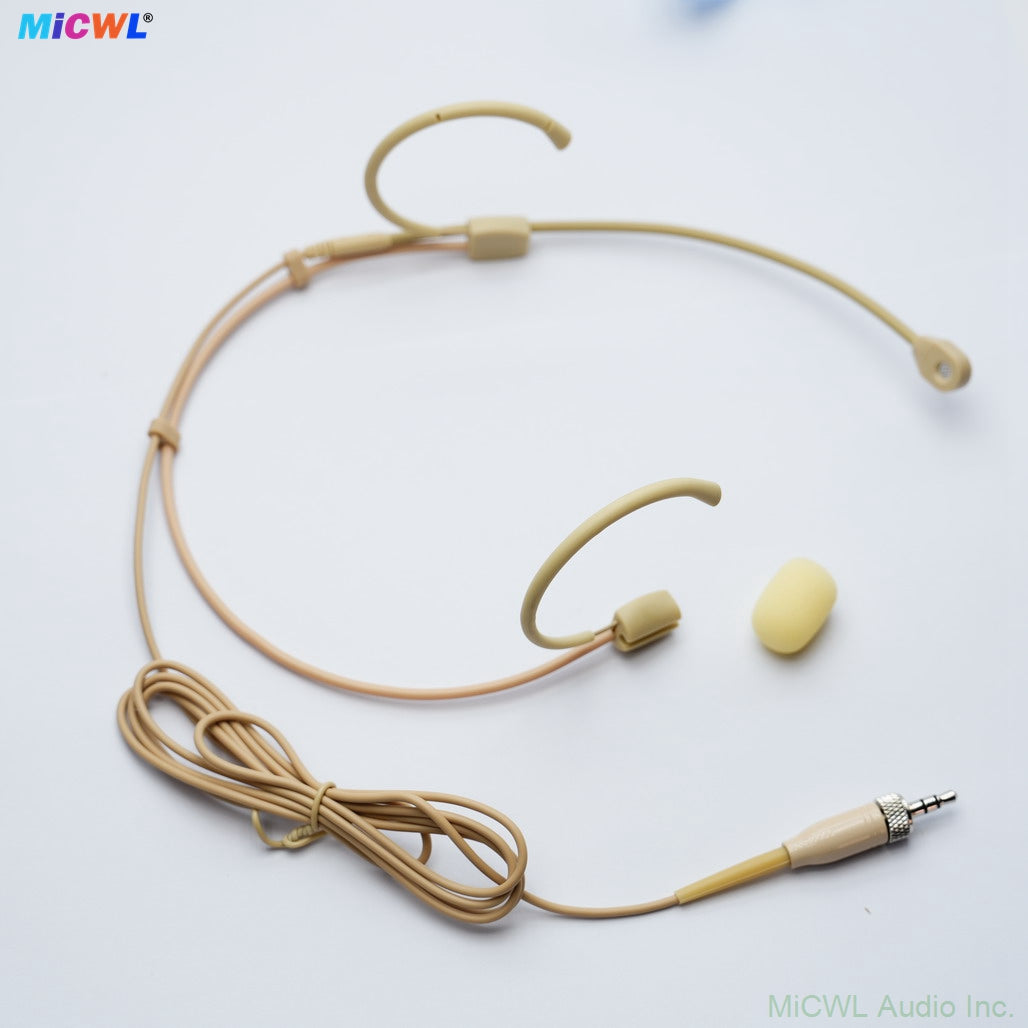 Beta-CC Skin Tone Headset Microphone with Cardioid Pickup – Compatible with Shure, Sennheiser, AKG Wireless Bodypacks | TA4F Mini 4Pin/3Pin & 3.5mm Locking Connector