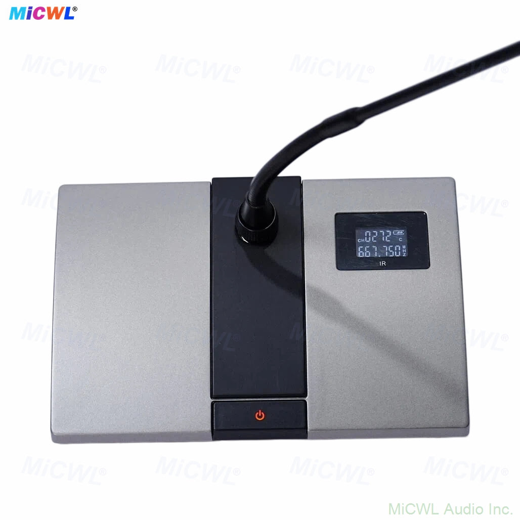 MiCWL D800 8-Channel Digital Wireless Conference Microphone System – UHF Gooseneck Mics with AES Encryption for Press Conferences, Boardrooms & Government Meetings