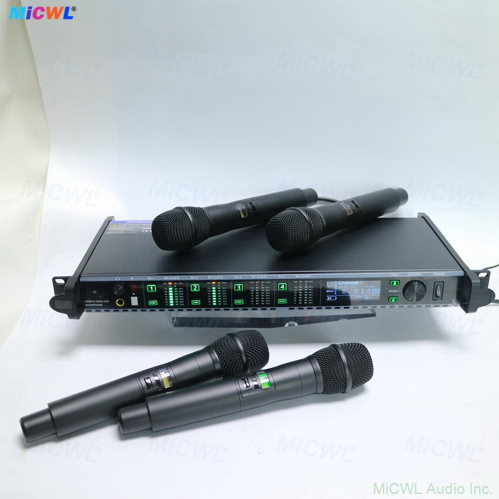 AD4Q 4-Channel UHF Wireless Microphone System – 4× KSM9 Dual-Diaphragm Condenser Handheld Mics, 400 Channels, 500m Range