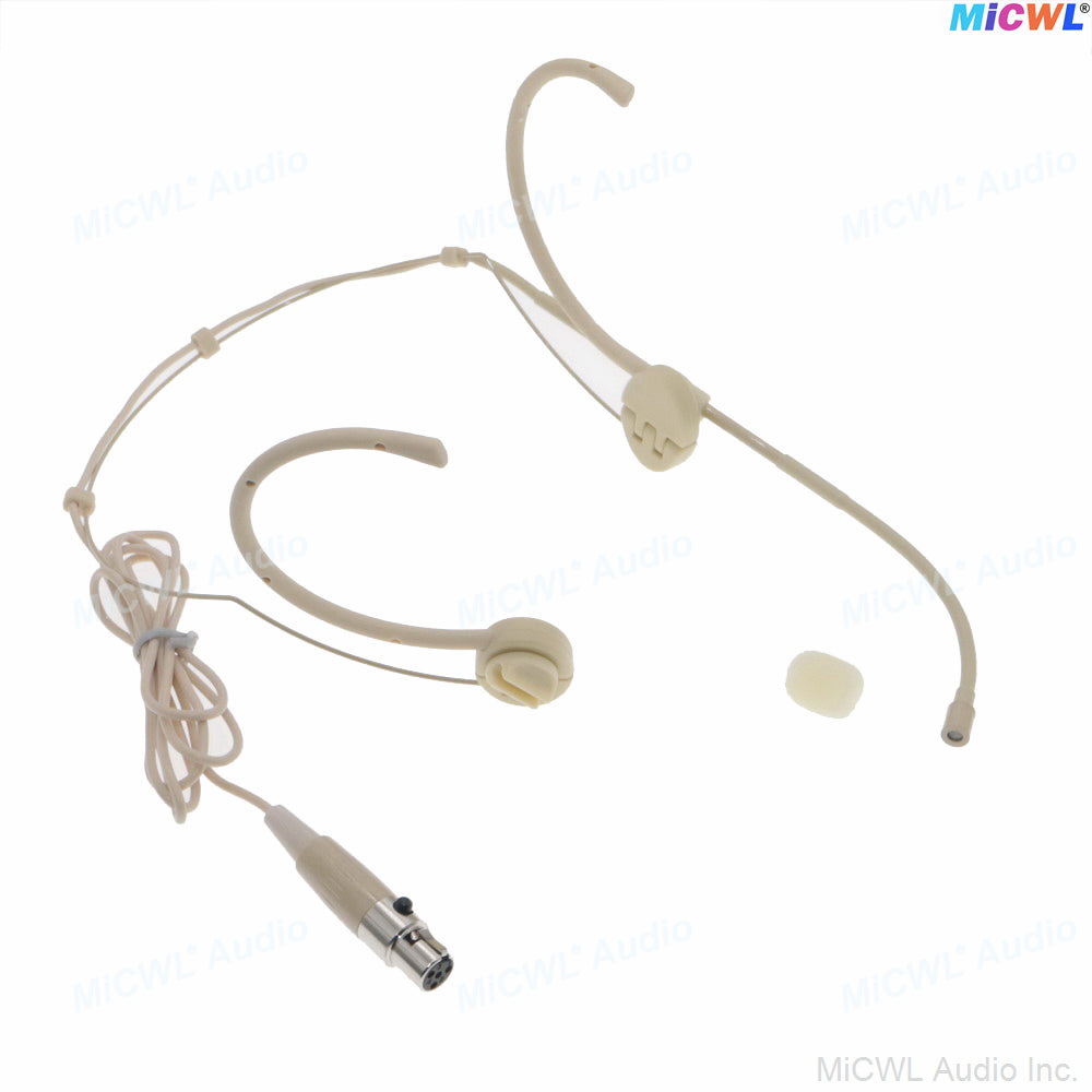 Pro OM12 Foldable Headset Microphone for Shure AKG Sennheiser Wireless Bodypack Omnidirectional Ear-Hook Mic