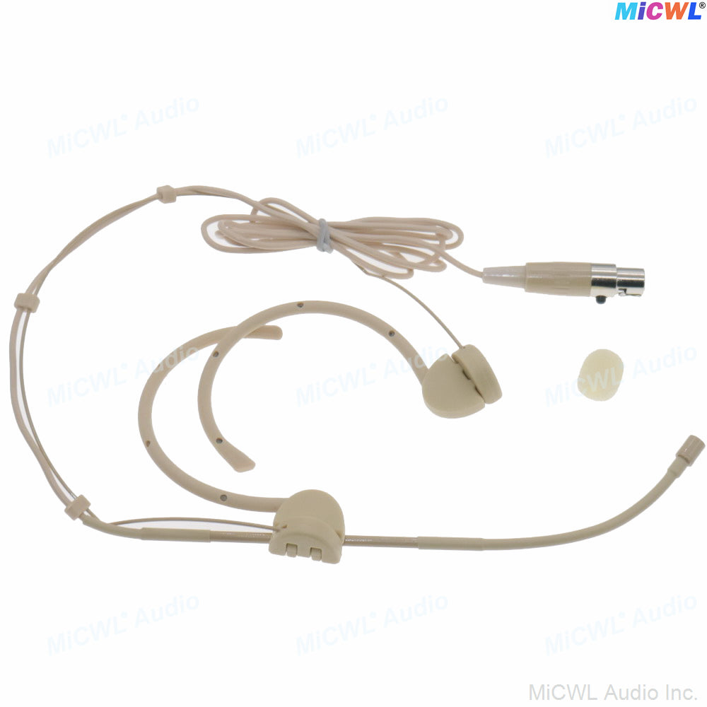 Pro OM12 Foldable Headset Microphone for Shure AKG Sennheiser Wireless Bodypack Omnidirectional Ear-Hook Mic