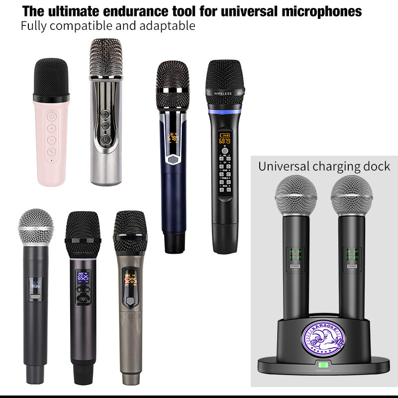 Universal Wireless Microphone Charging Dock Type-C Magnetic Base for KTV