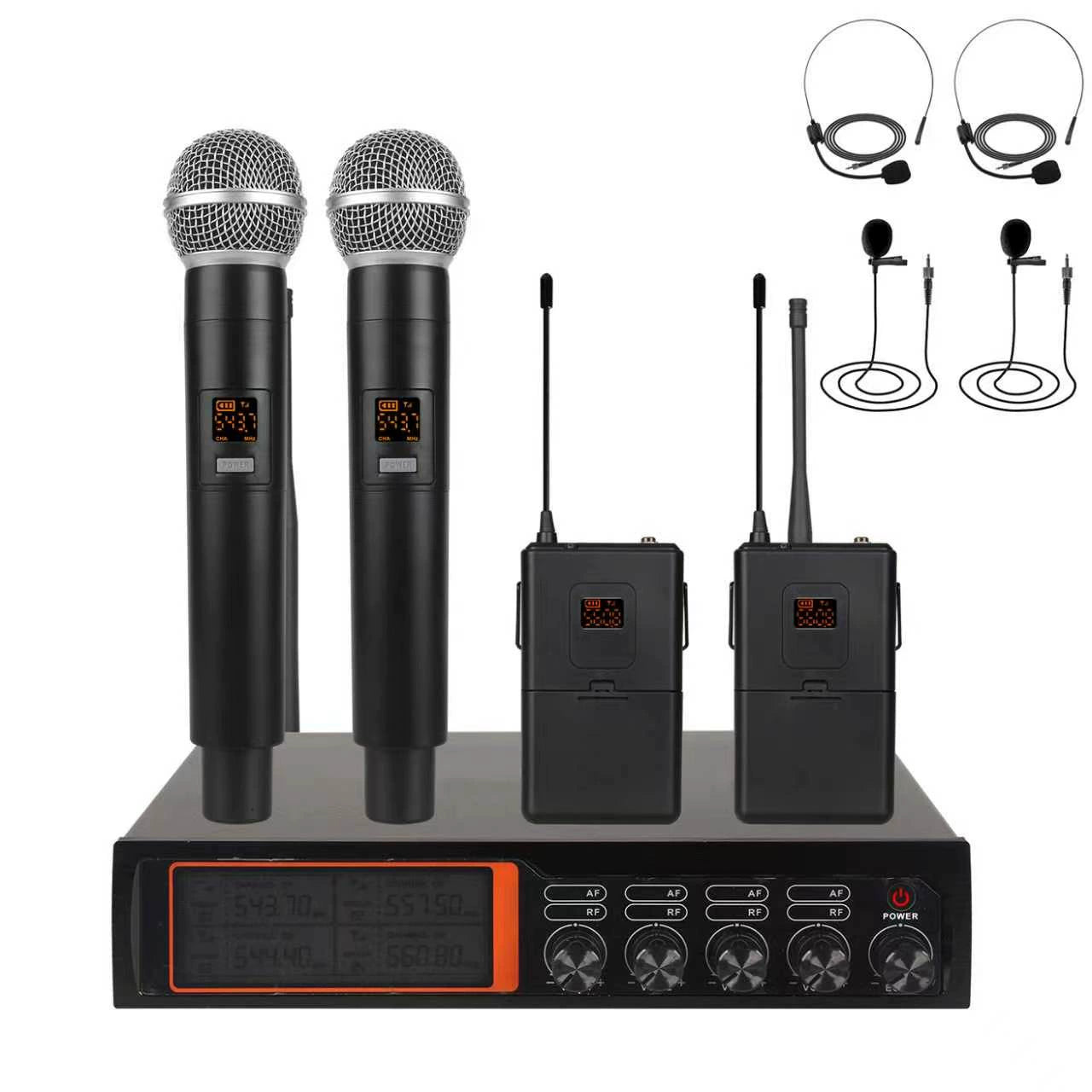 Rechargeable Dual Channel Wireless Microphone UHF