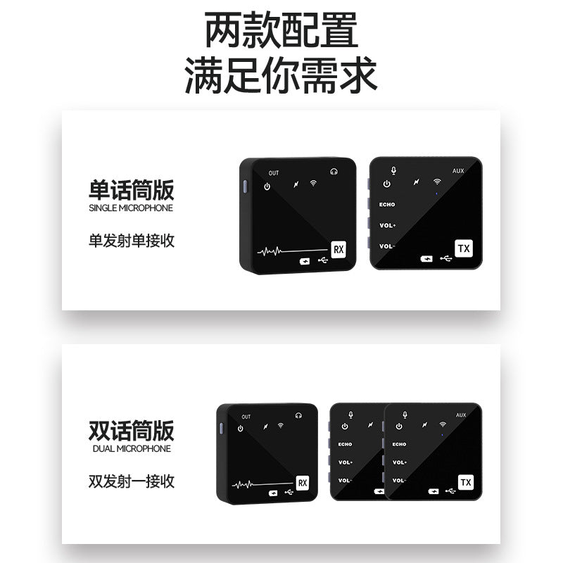 Dual Channel Wireless Mic with Sound Card