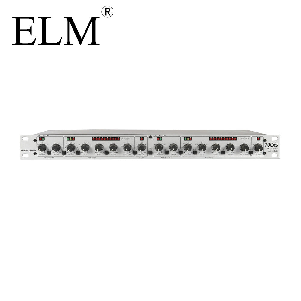 Professional Stereo Compressor Limiter 166XS - Rack Dynamic Processor for Stage