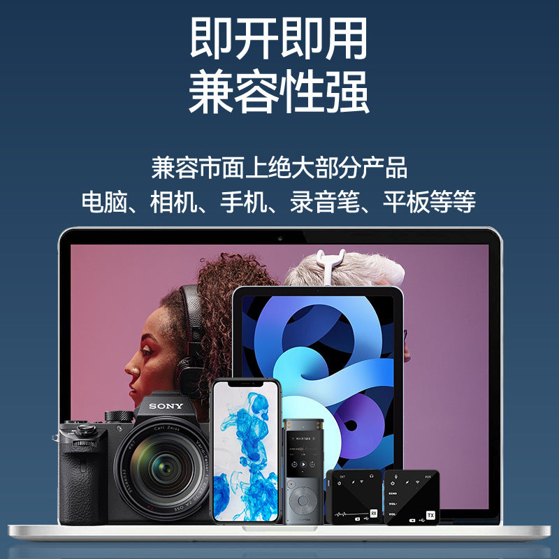 Dual Channel Wireless Mic with Sound Card