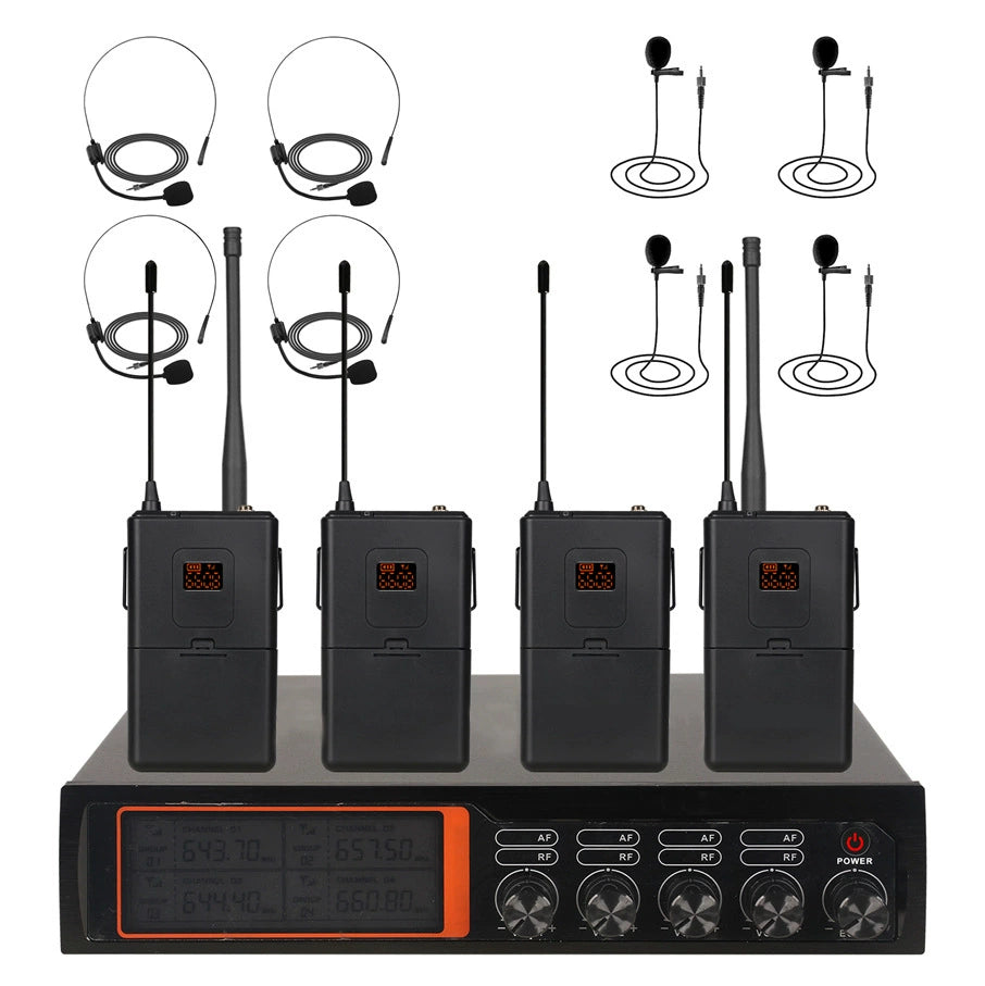 Rechargeable Dual Channel Wireless Microphone UHF