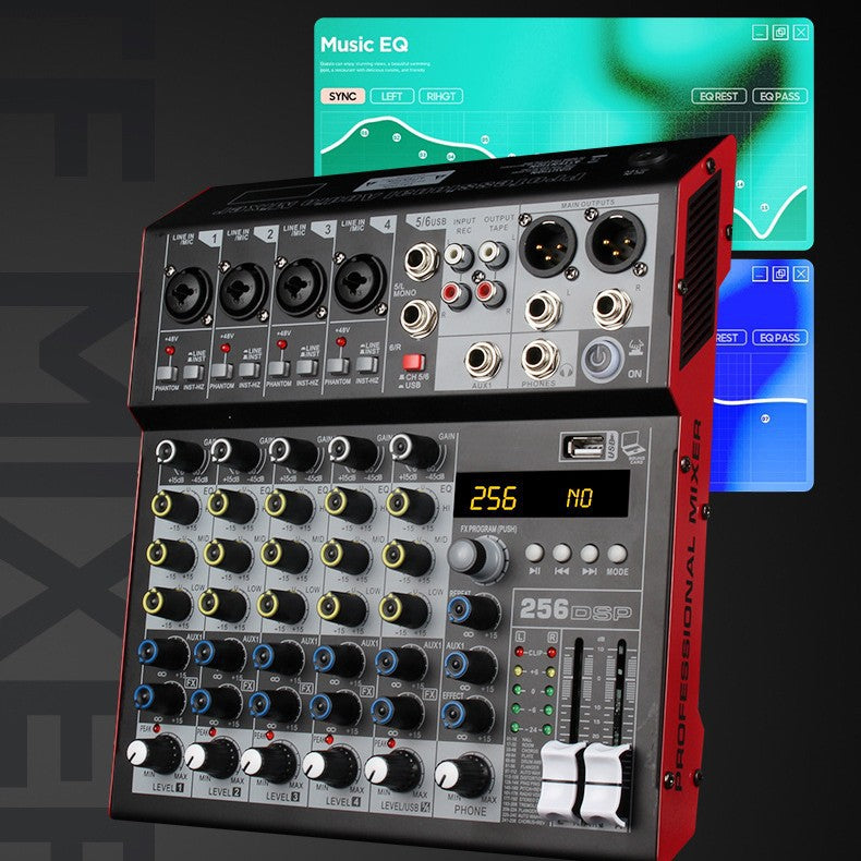MG-4 MG-6 Professional 4/6-Channel Mixing Console with DSP Reverb Bluetooth USB