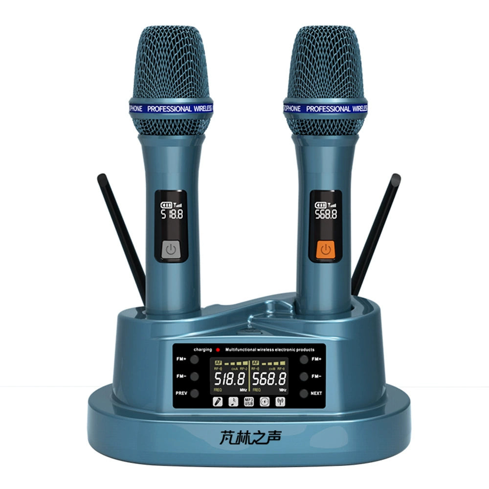 PM-1688 Dual Channel Wireless Dynamic Microphone System for Karaoke & Stage