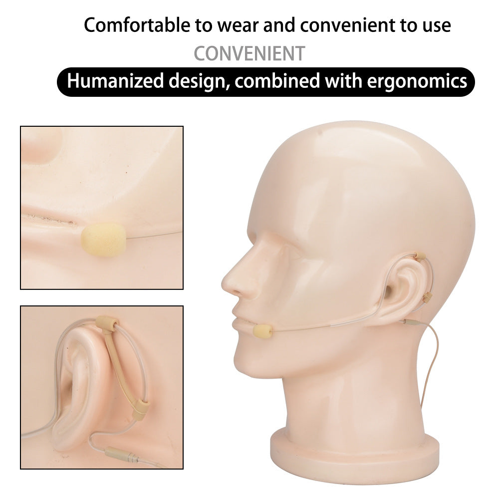 Professional Skin-Tone Headset Microphone - 5 Connector Types for Wireless Systems