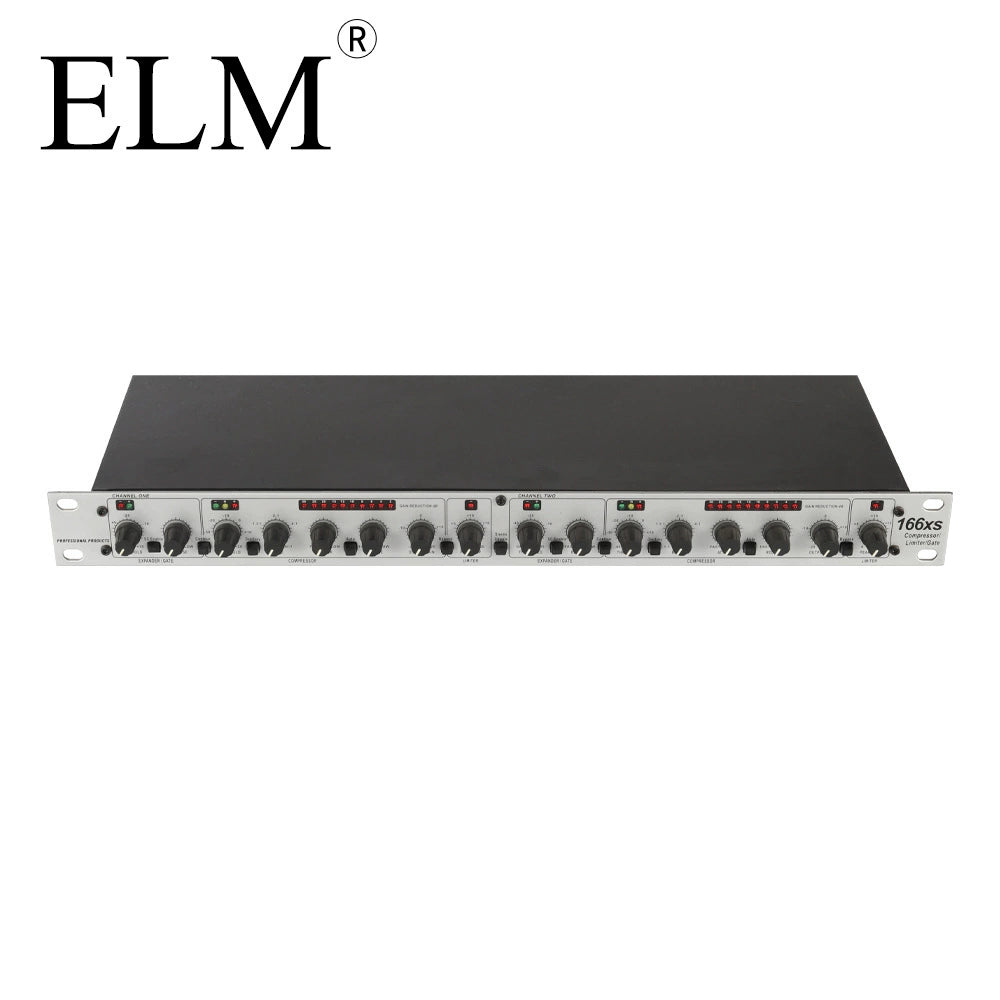 Professional Stereo Compressor Limiter 166XS - Rack Dynamic Processor for Stage