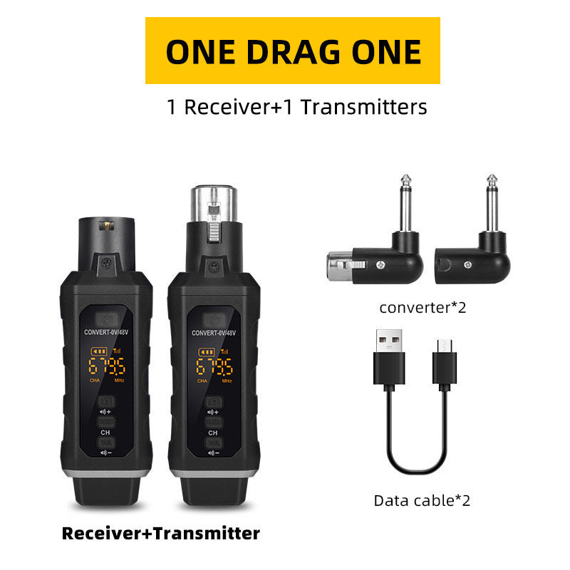 2.4G Wireless XLR Transmitter Receiver System for Dynamic Microphone Guitar
