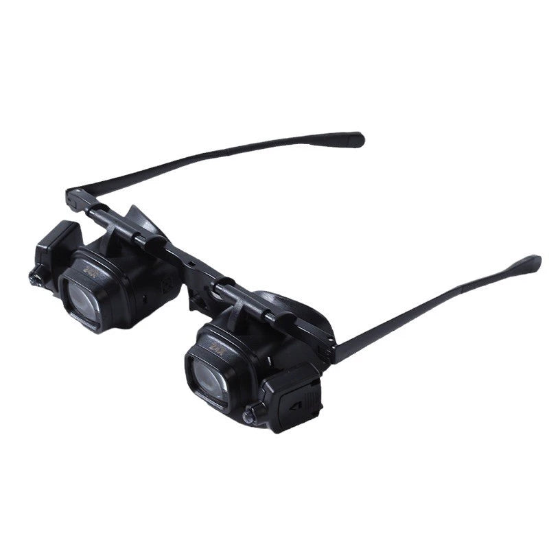 24X LED Head-Worn Magnifier Glasses for Watch Repair Soldering Electronics