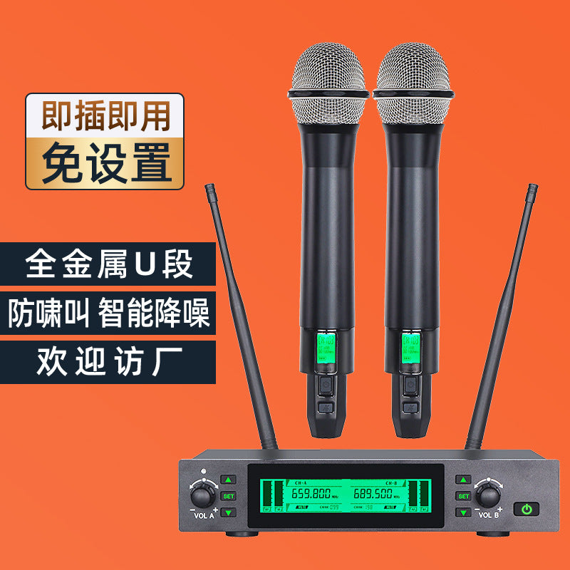 LG-122X Full-Metal UHF Wireless Microphone System 1-to-2