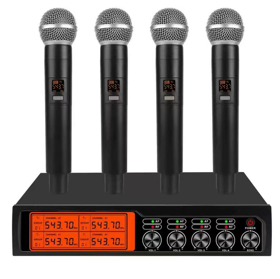 Rechargeable Dual Channel Wireless Microphone UHF