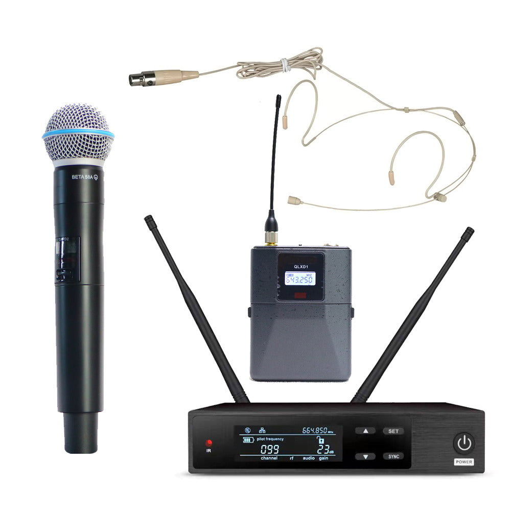 QLXD24-Beta58 Wireless Microphone System with Extra QLXD1 Bodypack Transmitter Kits