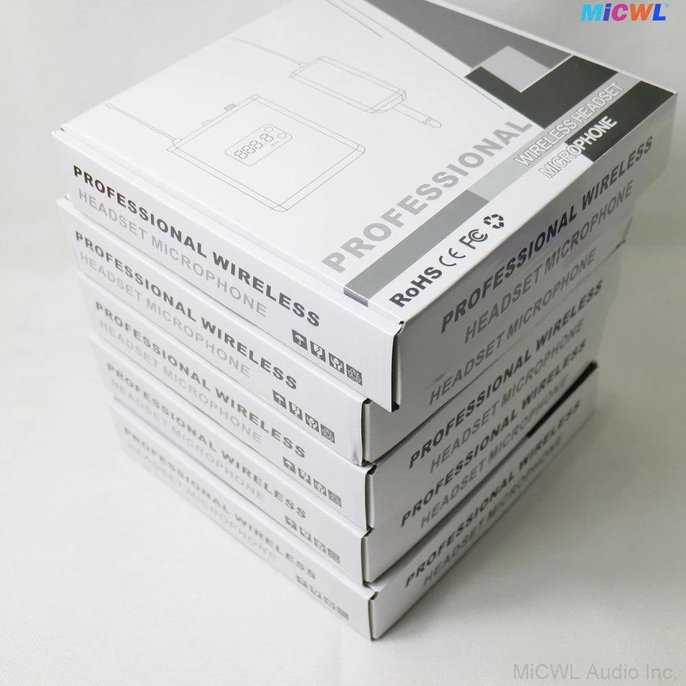 Brand New 1 to One Headset Lapel Wireless Microphone System Backpack Transmitter With Lavalier HeadMic Rechargeable 6.35mm Plug - MiCWL Audio Inc