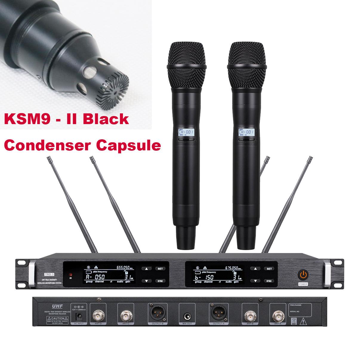 Super Technology AD4D Dual Channel Wireless KSM9 Gold Condenser Microphone Stage Performance DJ Karaoke Digital Mic System - MiCWL Audio Inc
