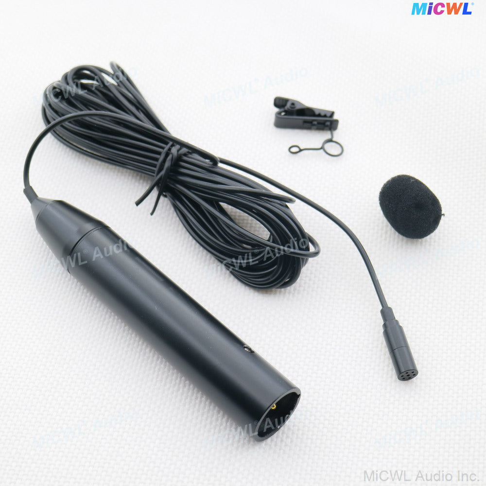 Professional HM501 XLR Lavalier Microphone with Phantom Power 3-Pin Tie Clip Lapel Mic for Interviews, Presentations, Podcasting & Broadcast Black
